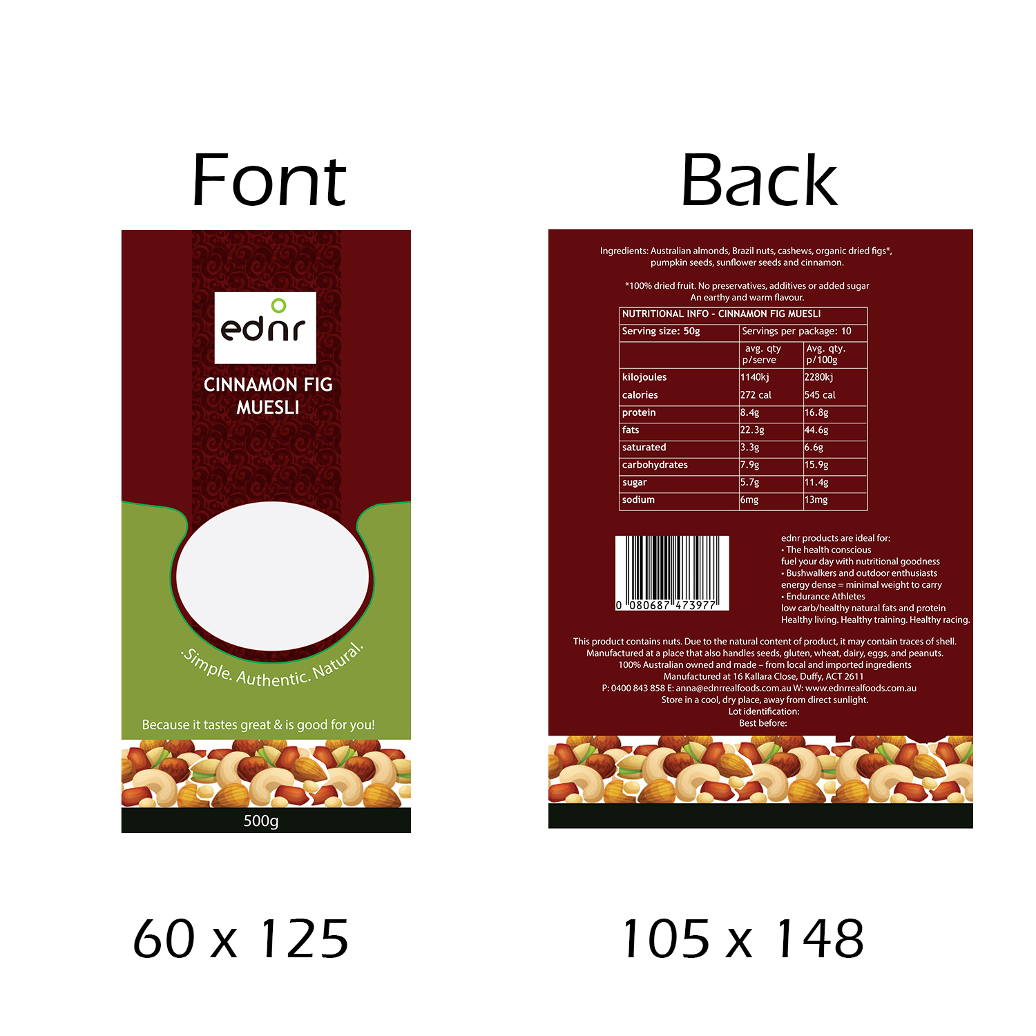 Diseño de Etiqueta por navya_lk para ednr real foods | Diseño #10939486