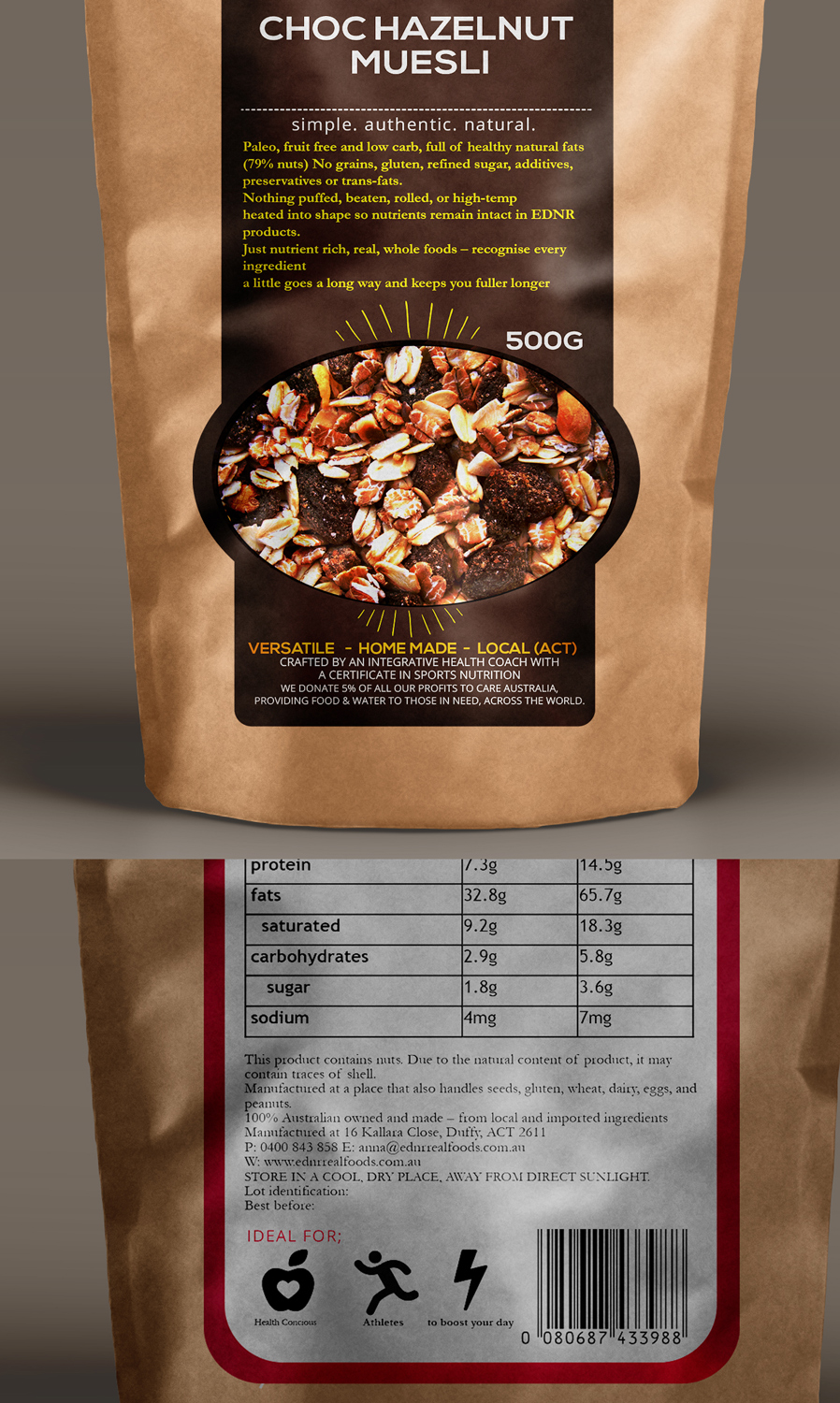 Diseño de Etiqueta por sarada.dissanayake para ednr real foods | Diseño #10927799