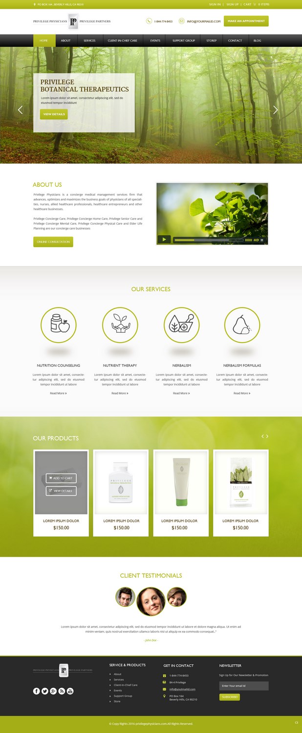 Wordpress Design by pb for PrivilegePhysicians.com | Design #10894594