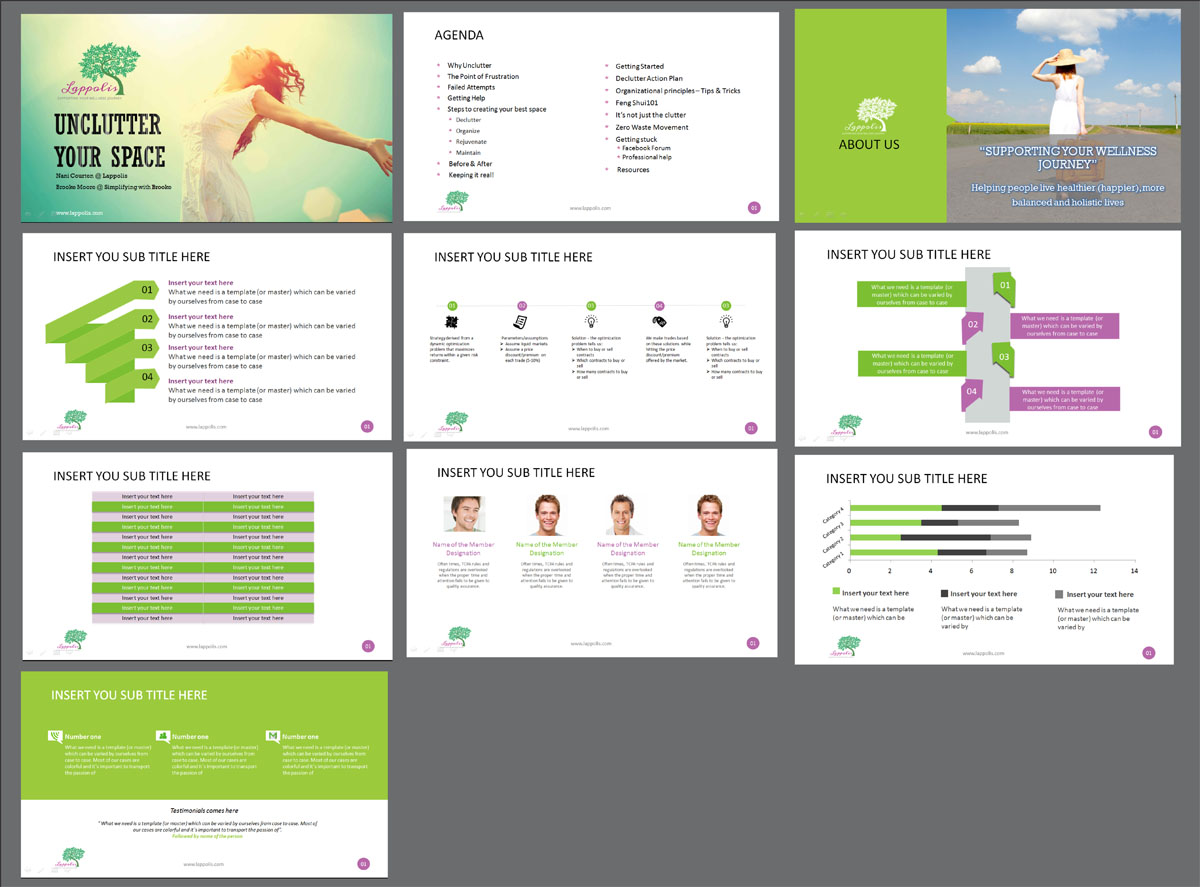 modern upmarket health and wellness powerpoint design for a