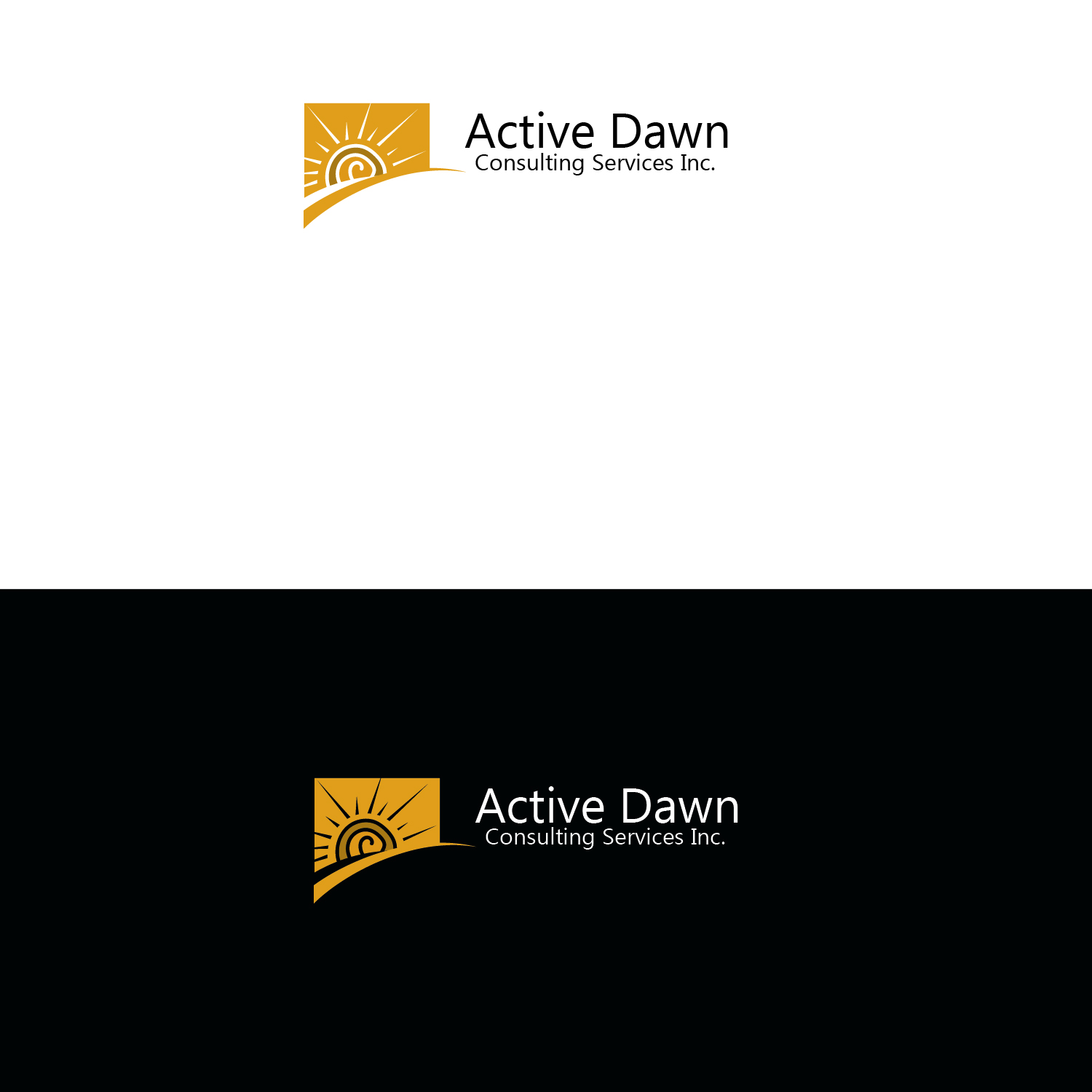 Diseño de Logo por emptyboxgraphics para Active Dawn Consulting Services Inc. | Diseño #10989958