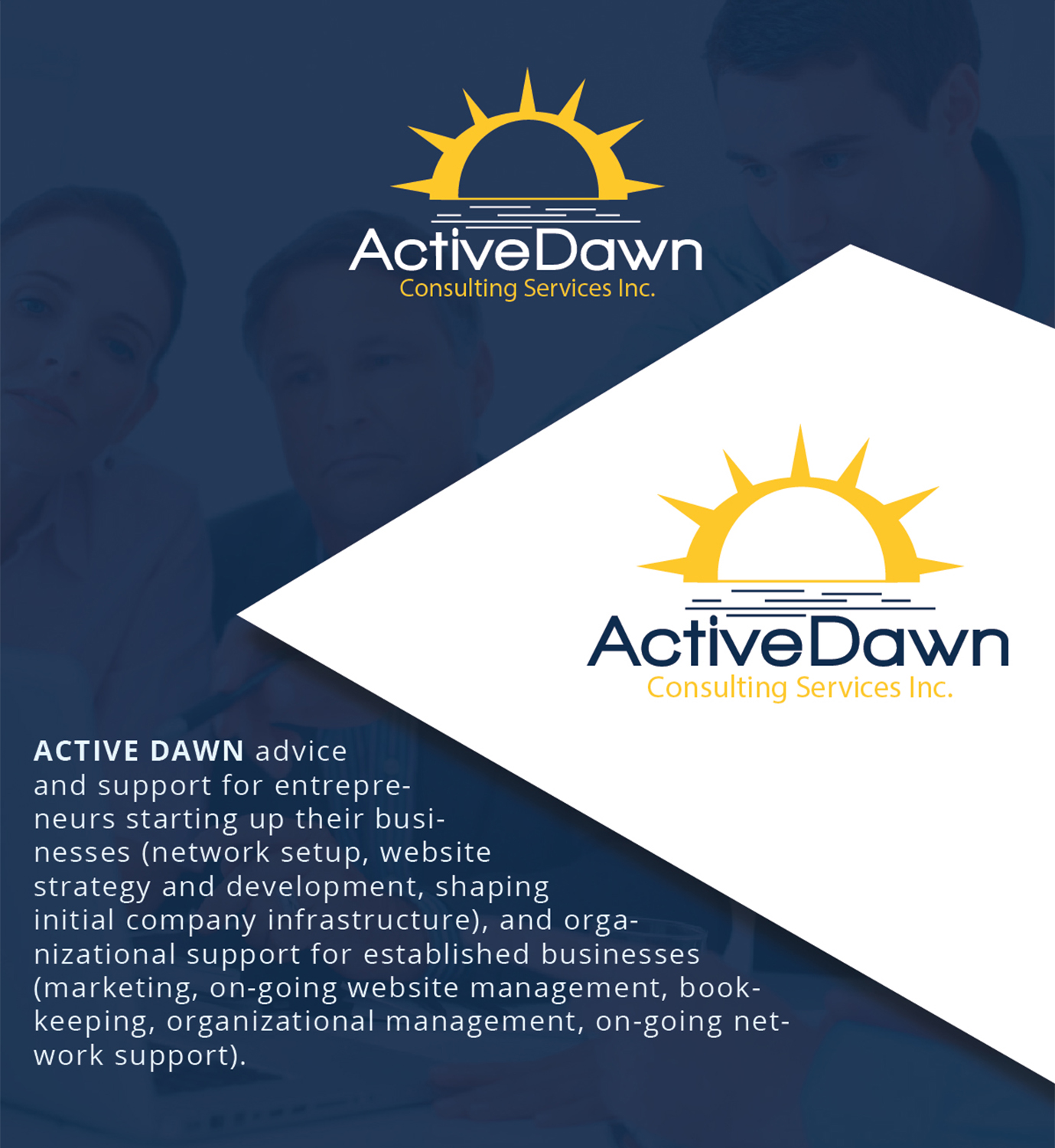Diseño de Logo por Logo Xtudio para Active Dawn Consulting Services Inc. | Diseño #10983966