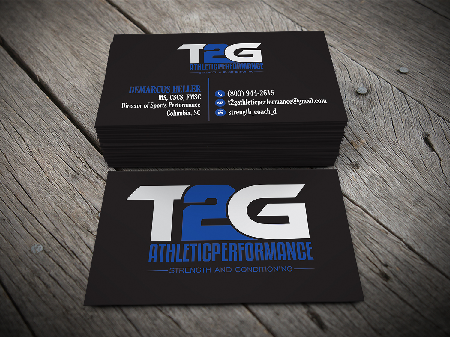 Business Card Design by alhemique1 for T2G Athletic Performance | Design #10906489