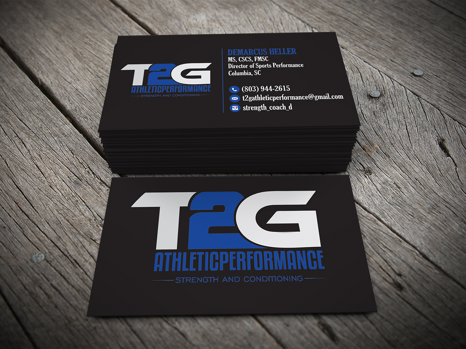 Business Card Design by alhemique1 for T2G Athletic Performance | Design #10906490