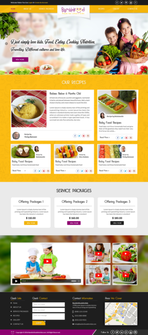 Bambini food inspirations for daily meals for a main stream audience | Web Design par Sbss