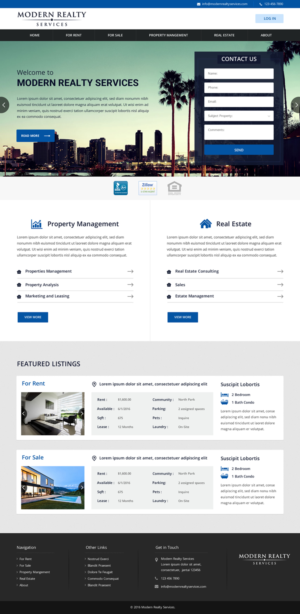 Design mobile friendly real estate and property management company landing page | Diseño de Página de Aterrizaje por SAC-D