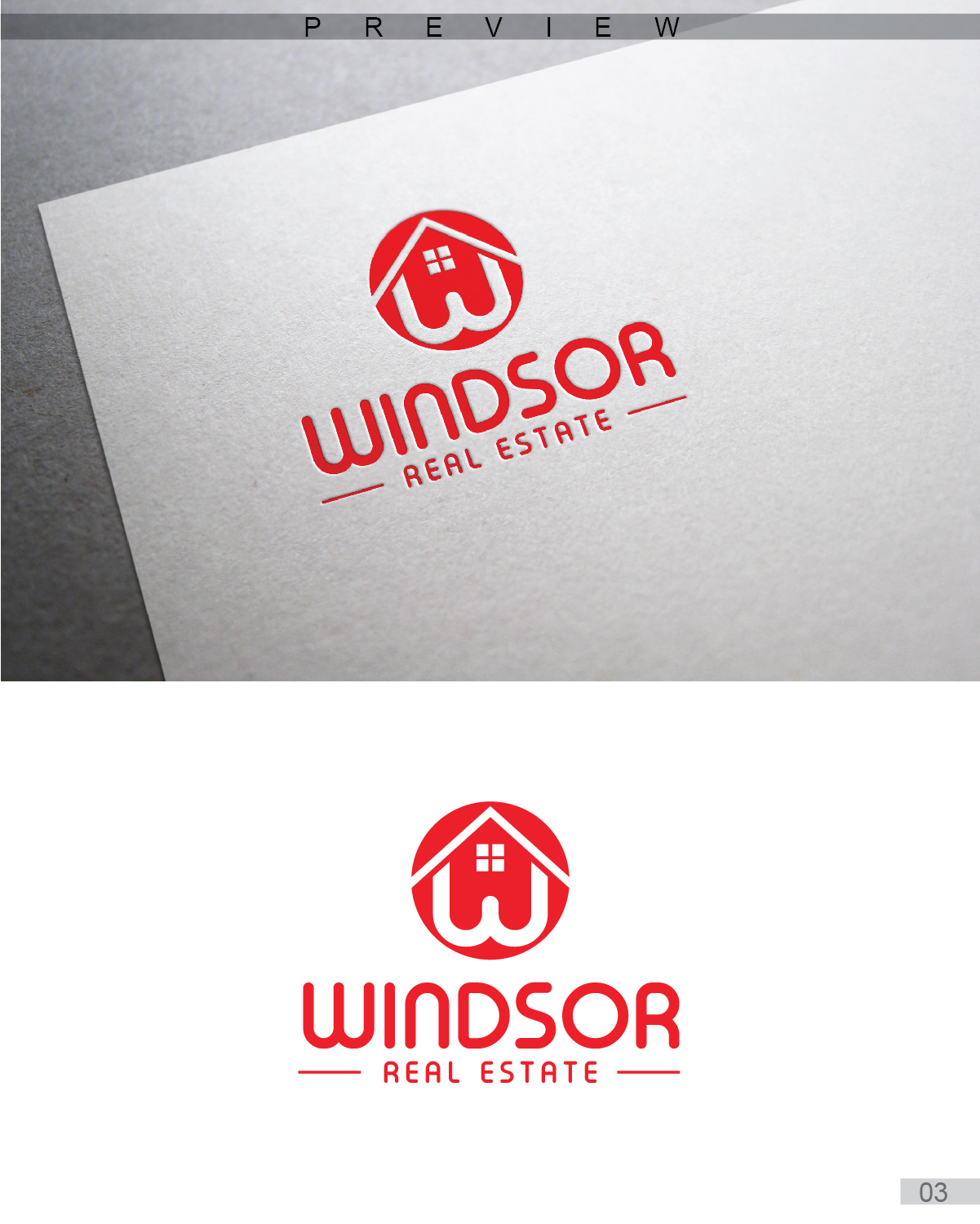 Logo Design by 3Guys for Windsor Real Estate | Design #10917835