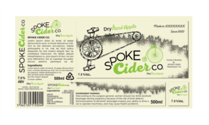 Hipster Hard Apple Cider - Bike / Gear / Cog Themed Label | Verpackungs-Design von Sophie DL
