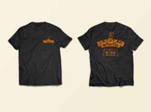 T-shirt Design for Pizzeria's 10th anniversary  | Diseño de Camiseta por Tegridy Studio