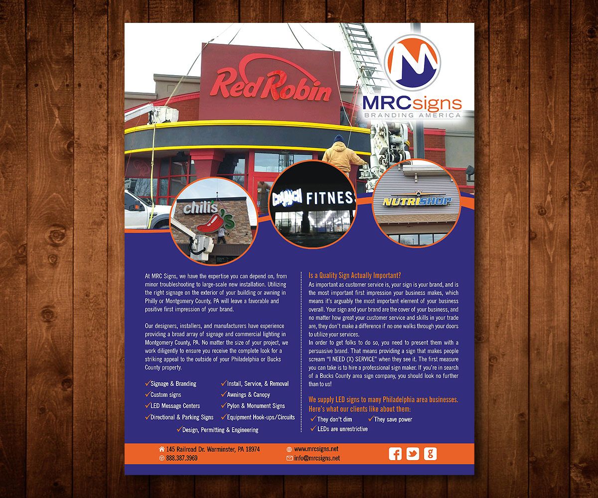 Broschüren-Design von Designers Hub für Mrc Signs | Design #10927714