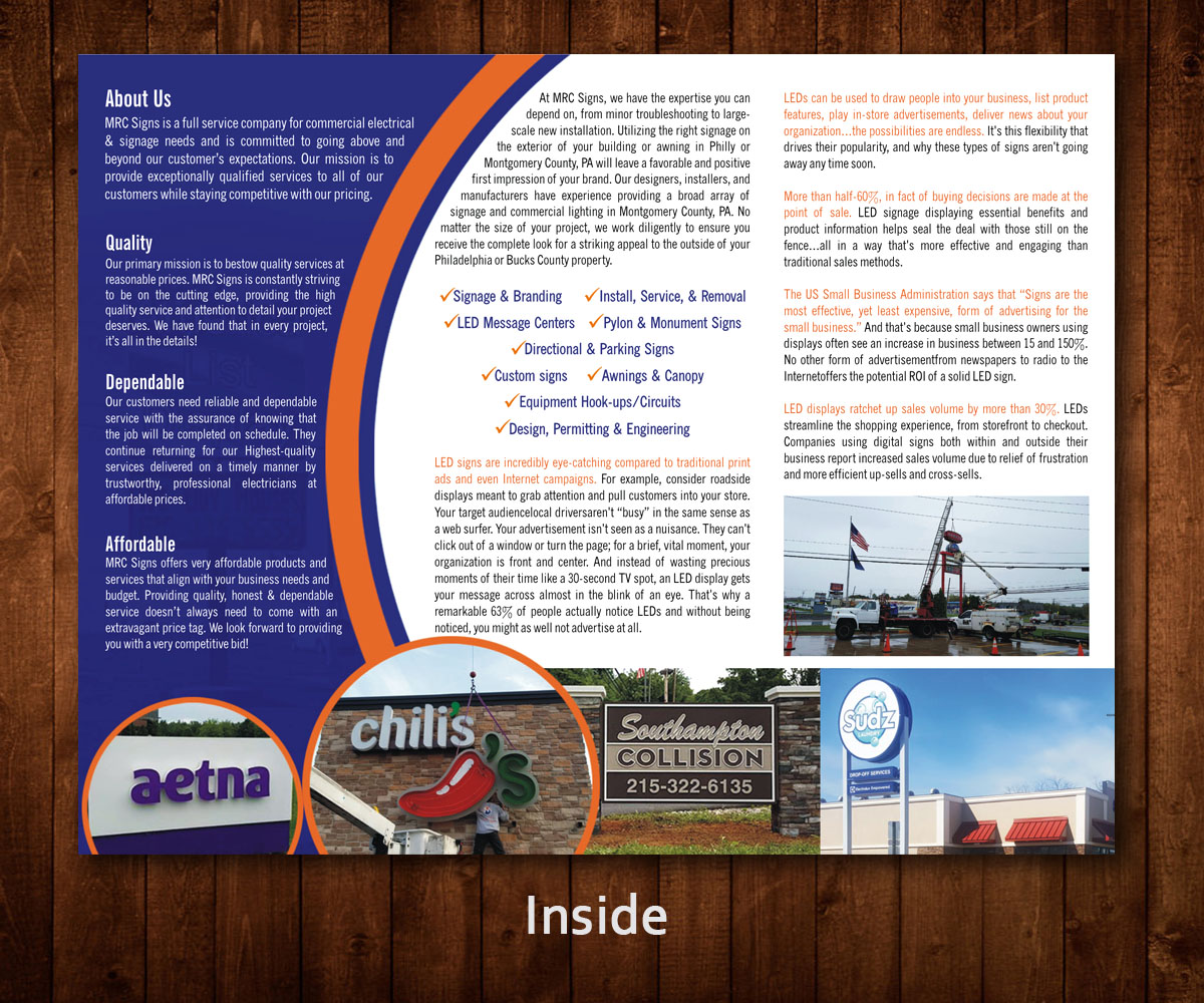 Broschüren-Design von Designers Hub für Mrc Signs | Design #10950795