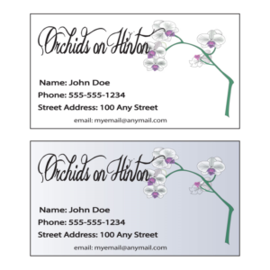 Business Card Design by ktgrandy for Orchids on Hinton | Design #10977796