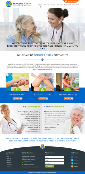 Web Design by Sbss for Boulder Creek Post Acute | Design: #10997688