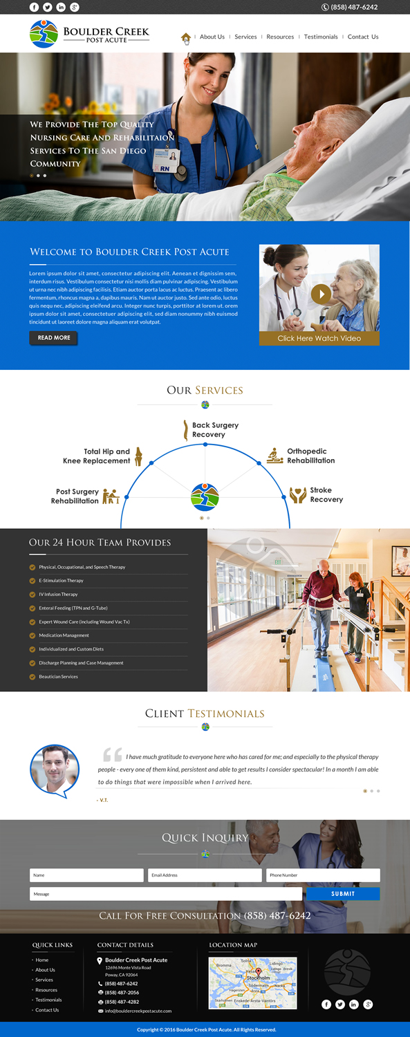 Web Design by Sbss for Boulder Creek Post Acute | Design #10997702