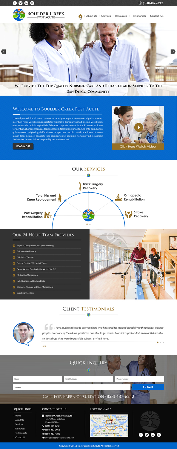 Web Design by Sbss for Boulder Creek Post Acute | Design #10997703