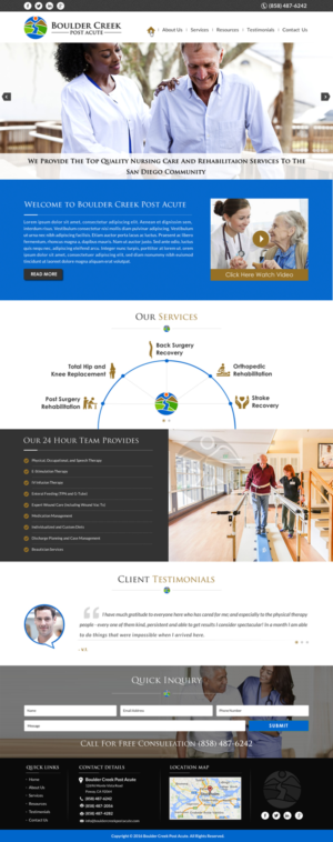 Web Design by Sbss for Boulder Creek Post Acute | Design: #10997703