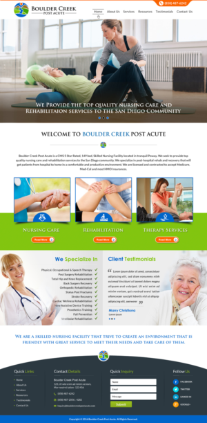 Web Design by Sbss for Boulder Creek Post Acute | Design: #10997704