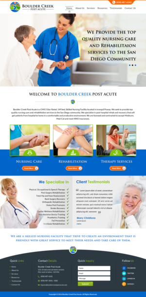 Web Design by Sbss for Boulder Creek Post Acute | Design: #10997706