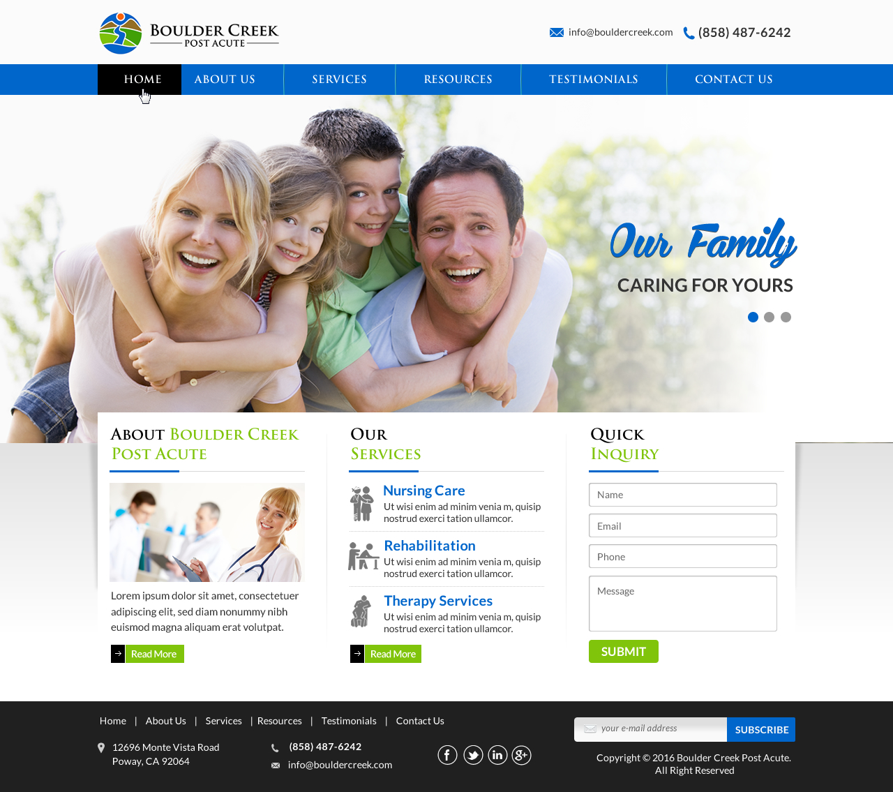 Diseño Web por Sbss para Boulder Creek Post Acute | Diseño #11003407