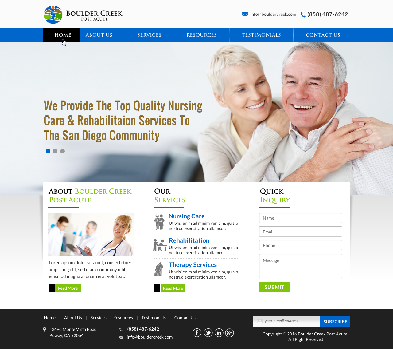 Web Design by Sbss for Boulder Creek Post Acute | Design #11003408