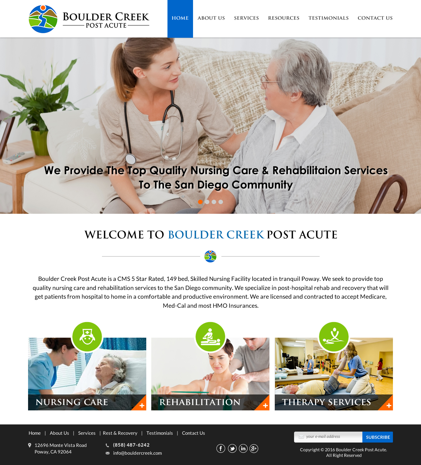 Web Design by Sbss for Boulder Creek Post Acute | Design #11015648