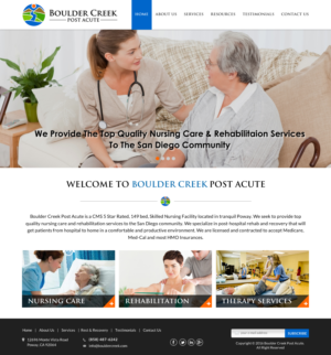 Web Design by Sbss for Boulder Creek Post Acute | Design: #11015678