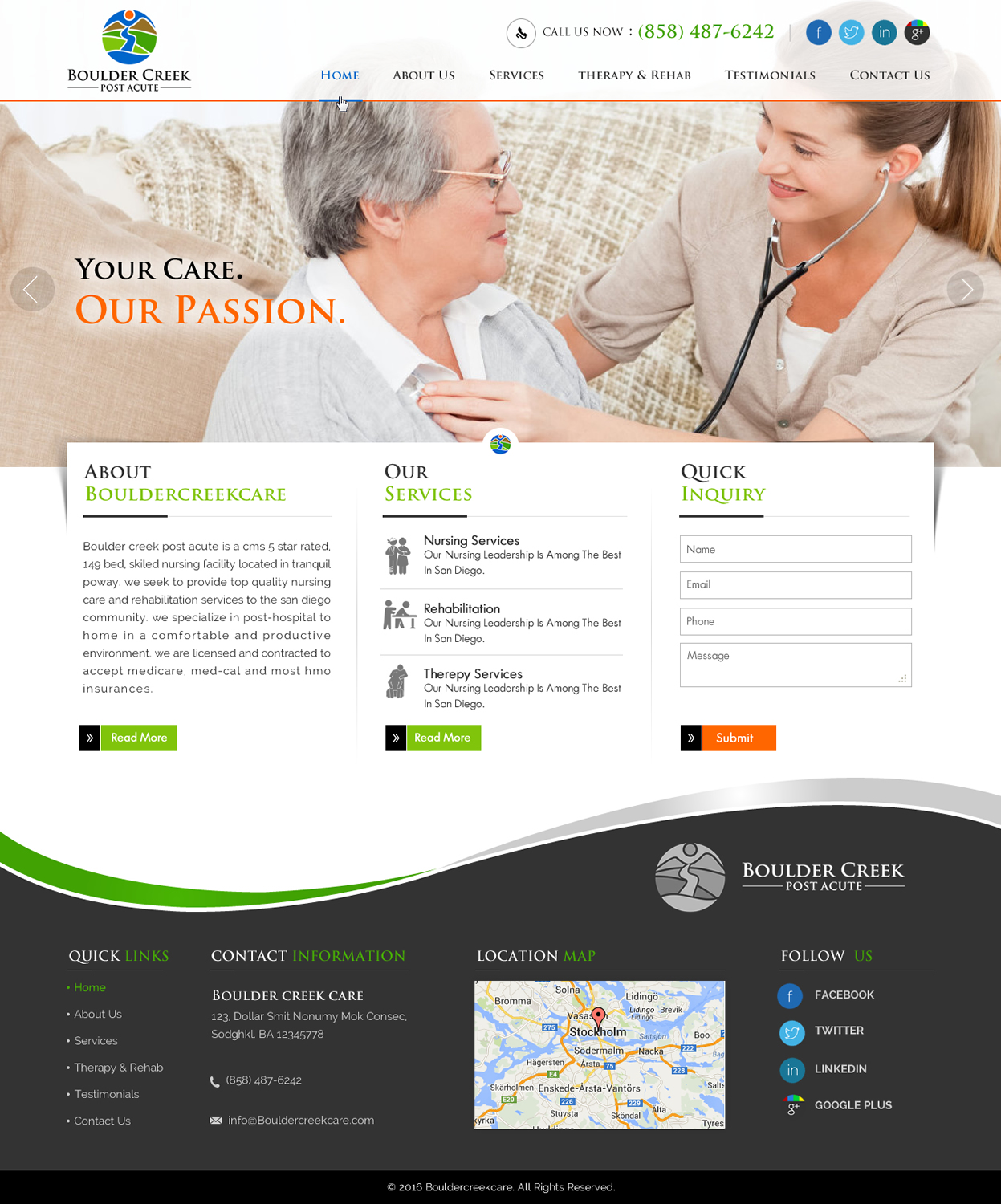 Web-Design von Sbss für Boulder Creek Post Acute | Design #11020226