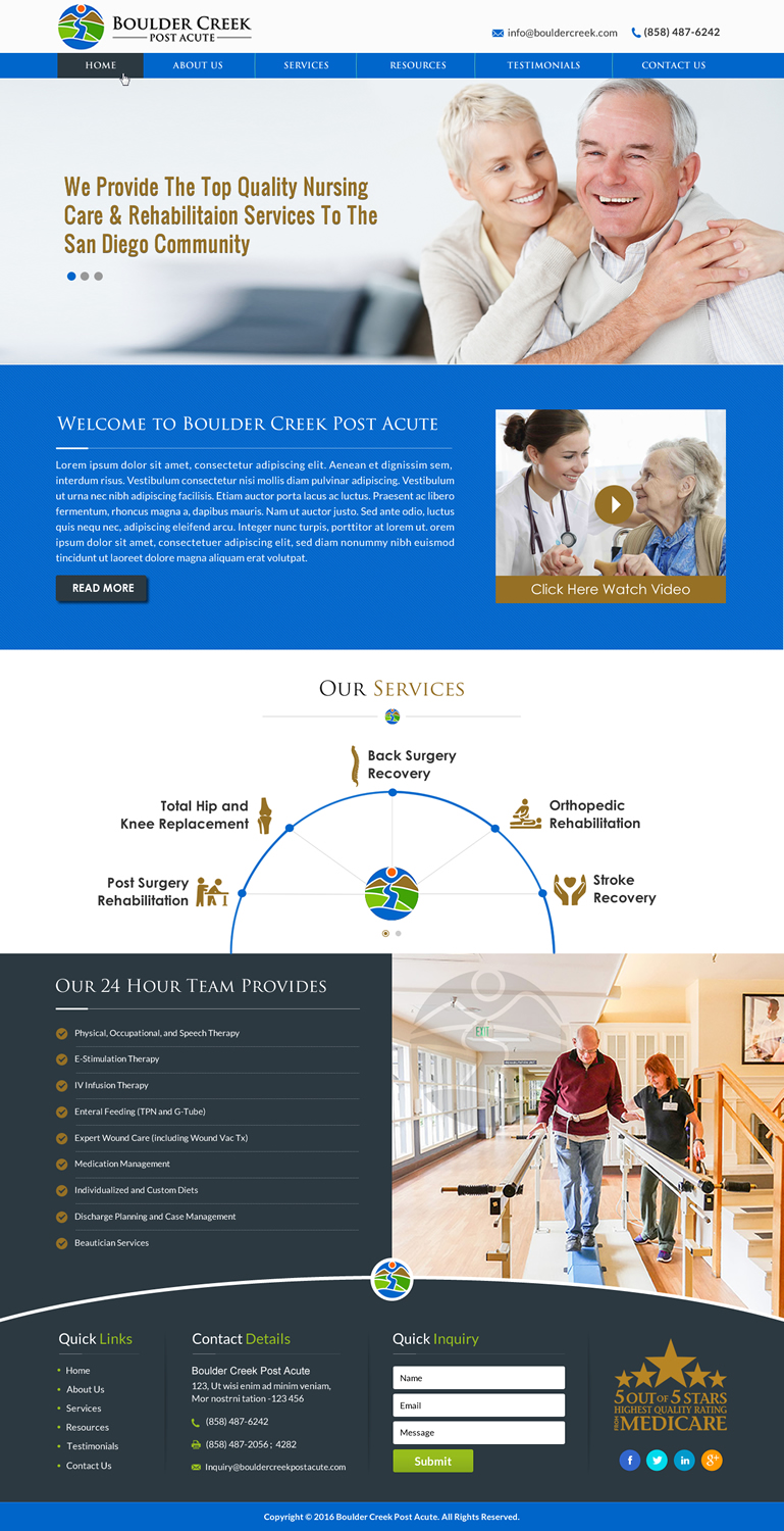 Web Design by Sbss for Boulder Creek Post Acute | Design #11096931