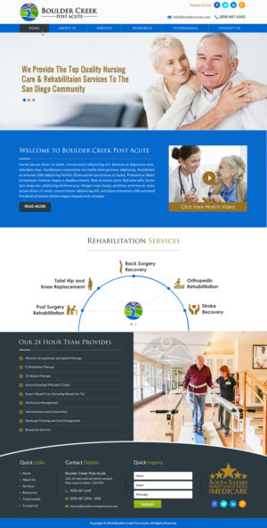 Web Design by Sbss for Boulder Creek Post Acute | Design: #11166788