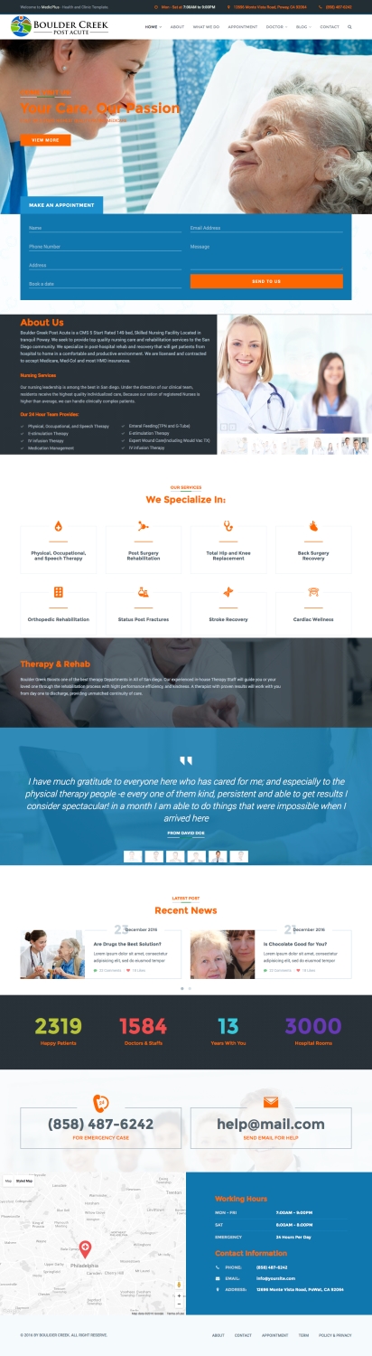 Web Design by cCopilot for Boulder Creek Post Acute | Design #10982451