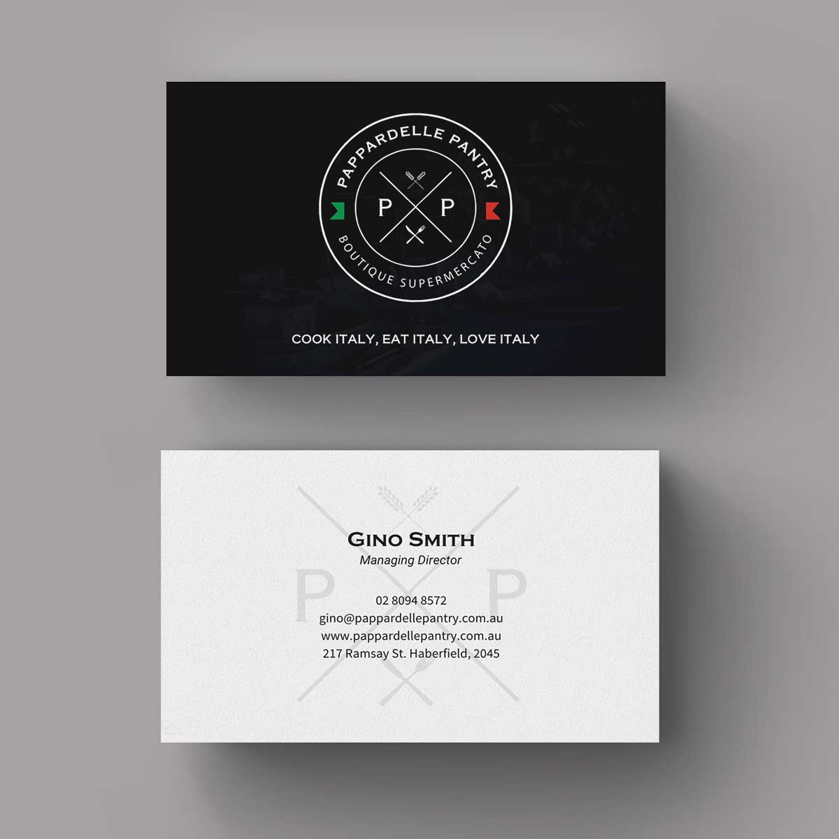 Business Card Design by INDIAN_Ashok for Pappardelle Pantry | Design #10946514