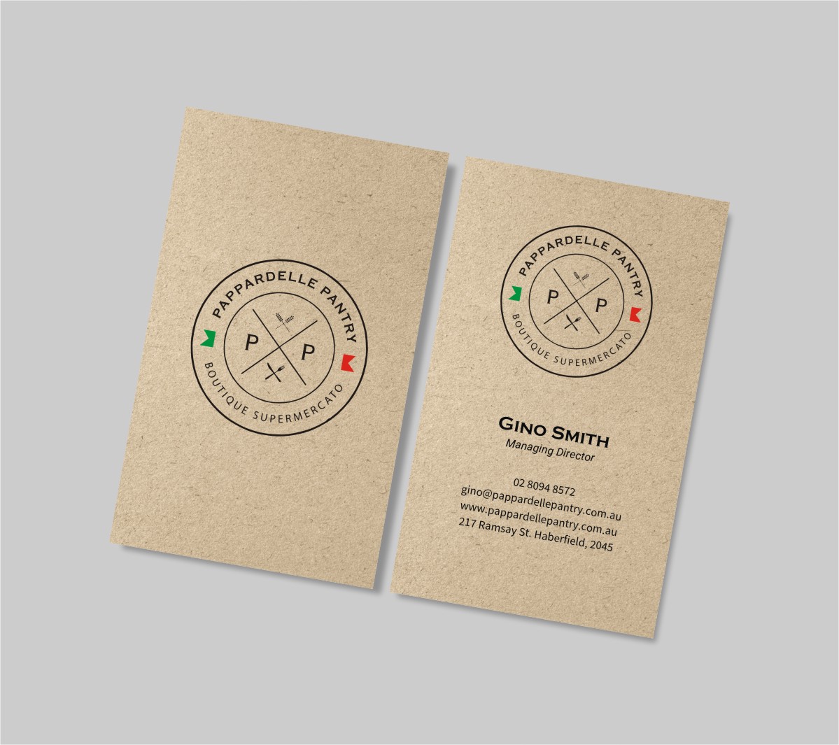 Business Card Design by INDIAN_Ashok for Pappardelle Pantry | Design #10946515