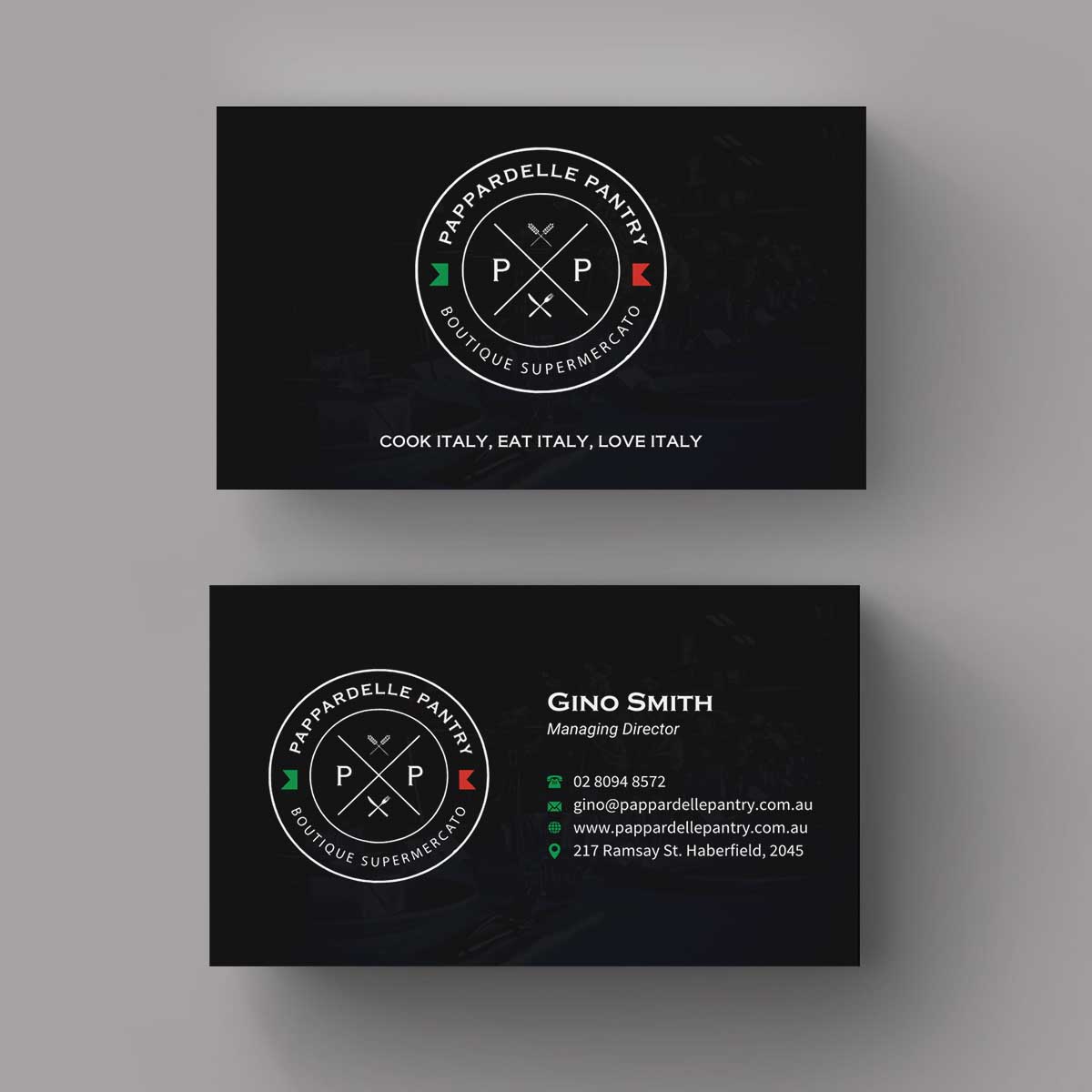 Business Card Design by INDIAN_Ashok for Pappardelle Pantry | Design #10946530