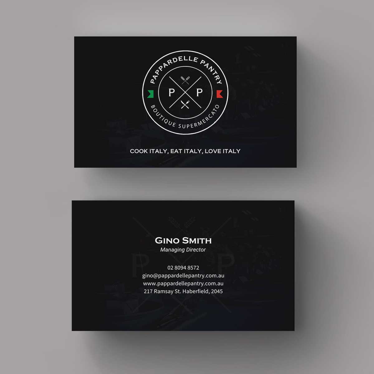 Business Card Design by INDIAN_Ashok for Pappardelle Pantry | Design #10946531