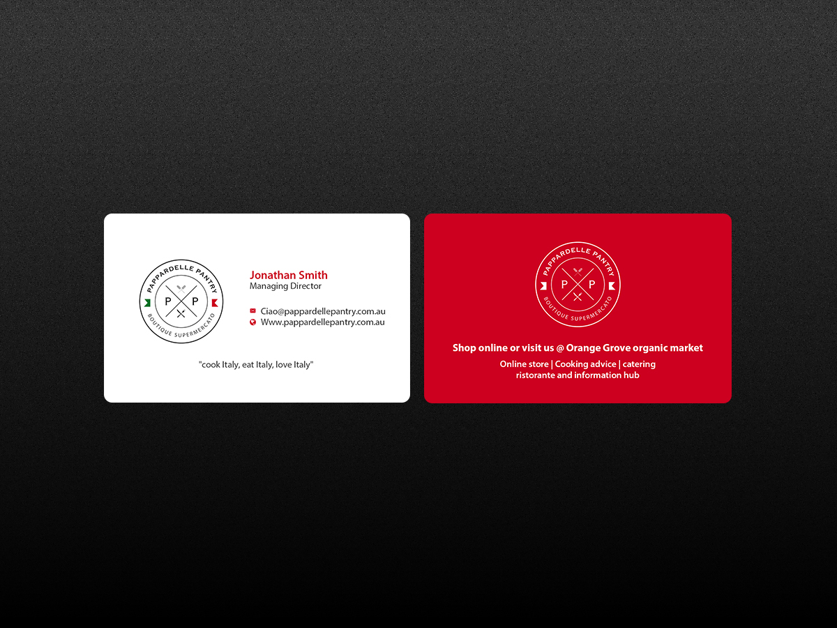 Business Card Design by Creations Box 2015 for Pappardelle Pantry | Design #10969847