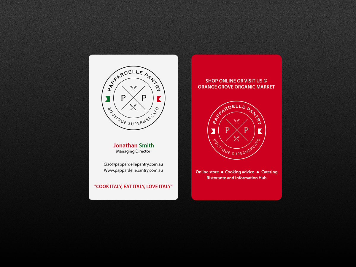 Business Card Design by Creations Box 2015 for Pappardelle Pantry | Design #10969862