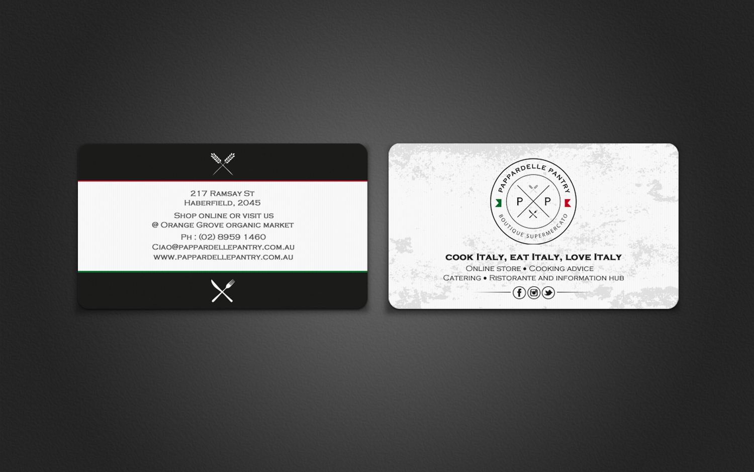 Business Card Design by chandrayaan.creative for Pappardelle Pantry | Design #10984769