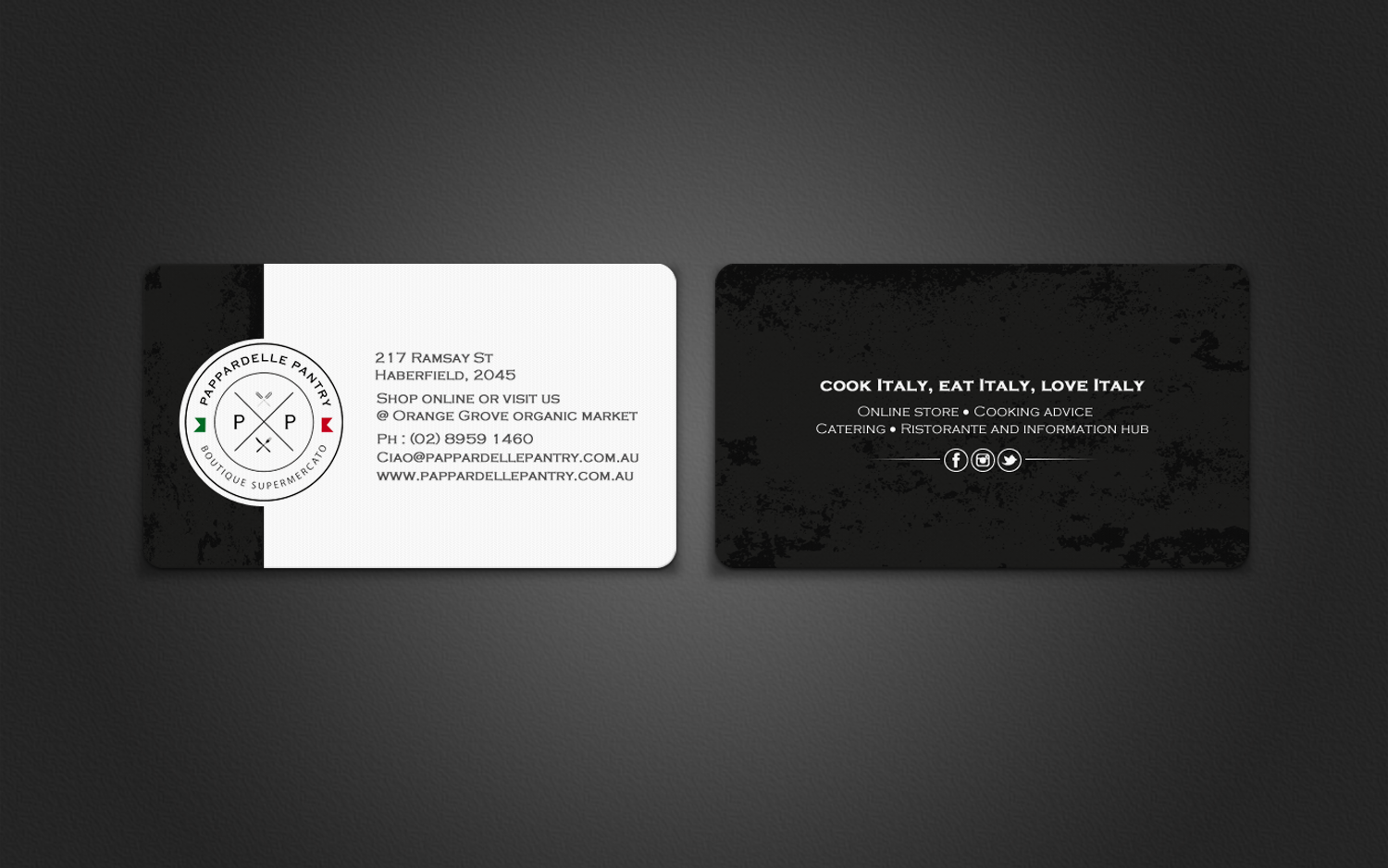 Business Card Design by chandrayaan.creative for Pappardelle Pantry | Design #10984770