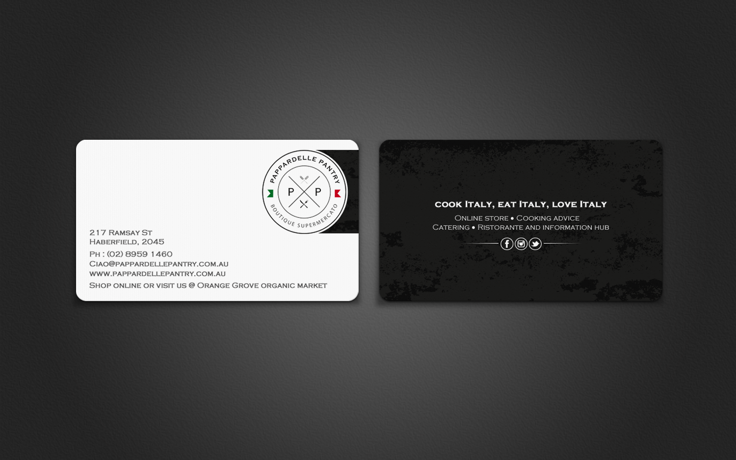 Business Card Design by chandrayaan.creative for Pappardelle Pantry | Design #10984773