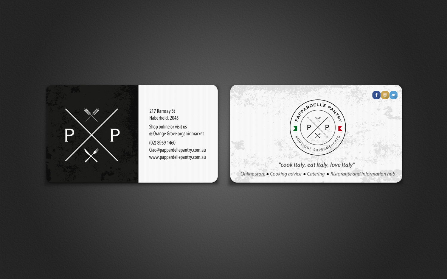 Business Card Design by chandrayaan.creative for Pappardelle Pantry | Design #10984781