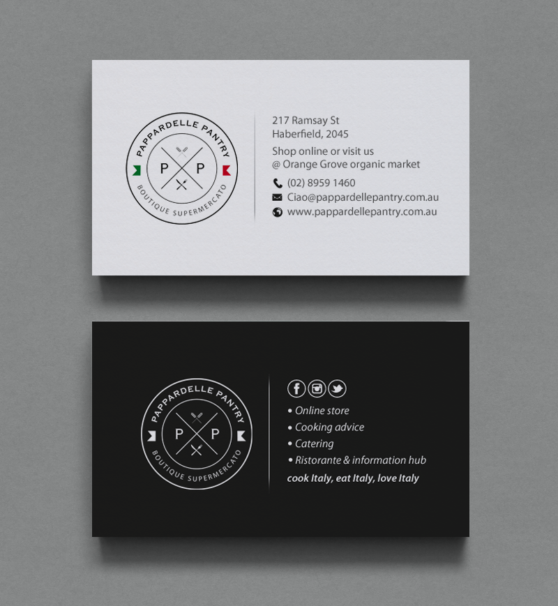 Business Card Design by chandrayaan.creative for Pappardelle Pantry | Design #10995676
