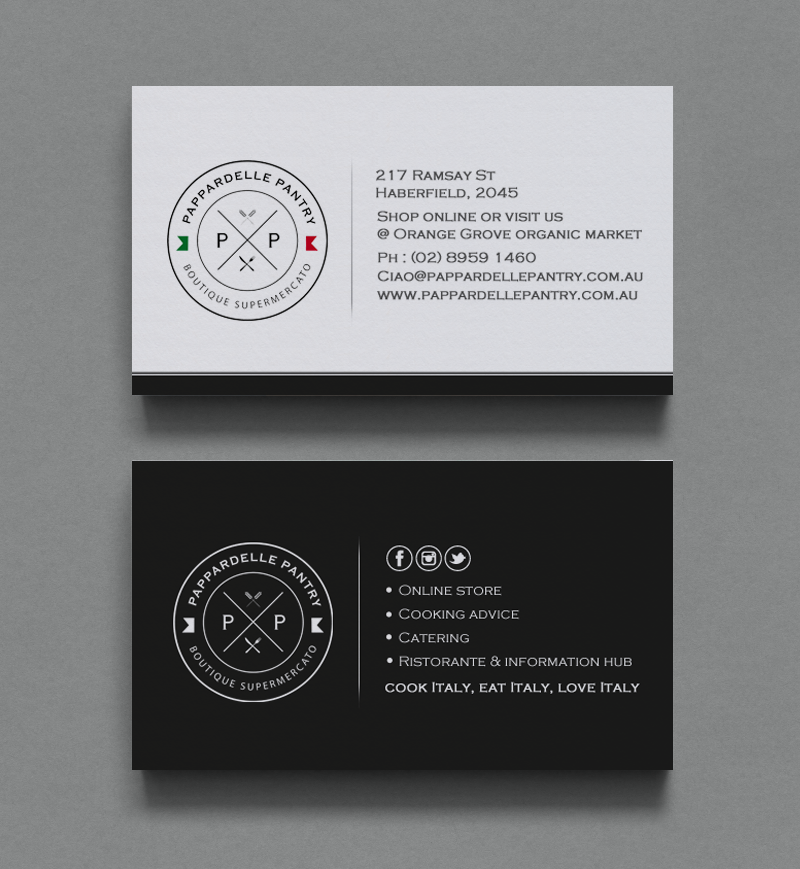 Business Card Design by chandrayaan.creative for Pappardelle Pantry | Design #10995677