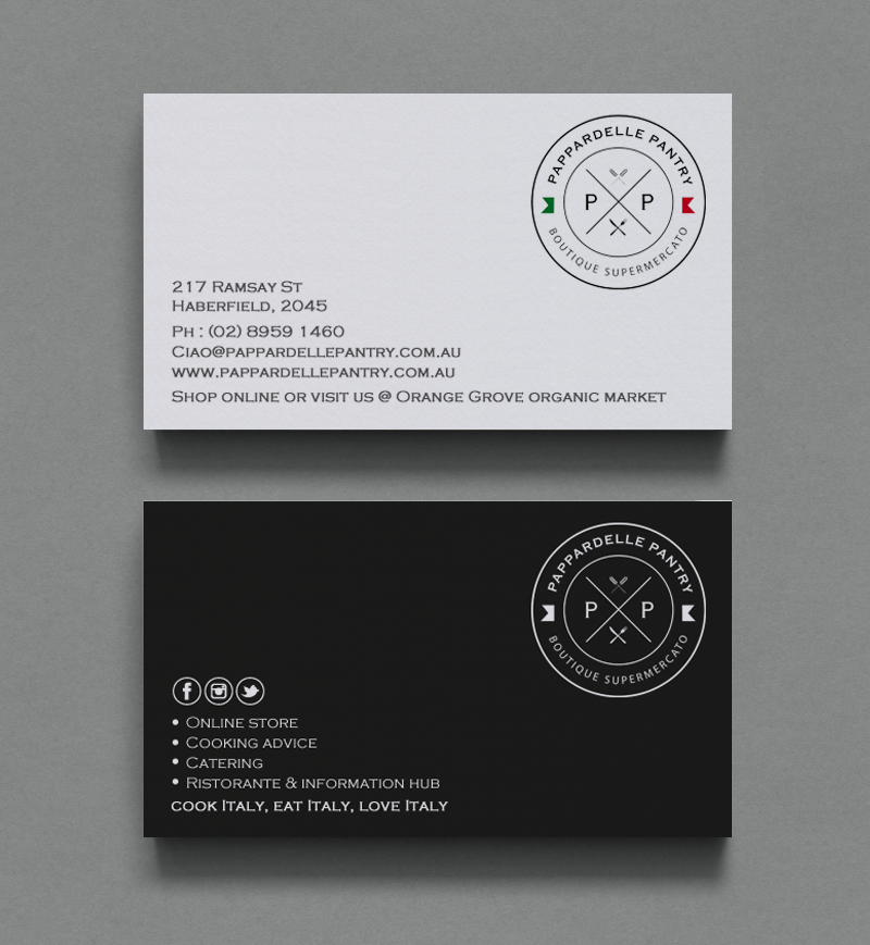 Business Card Design by chandrayaan.creative for Pappardelle Pantry | Design #10995679