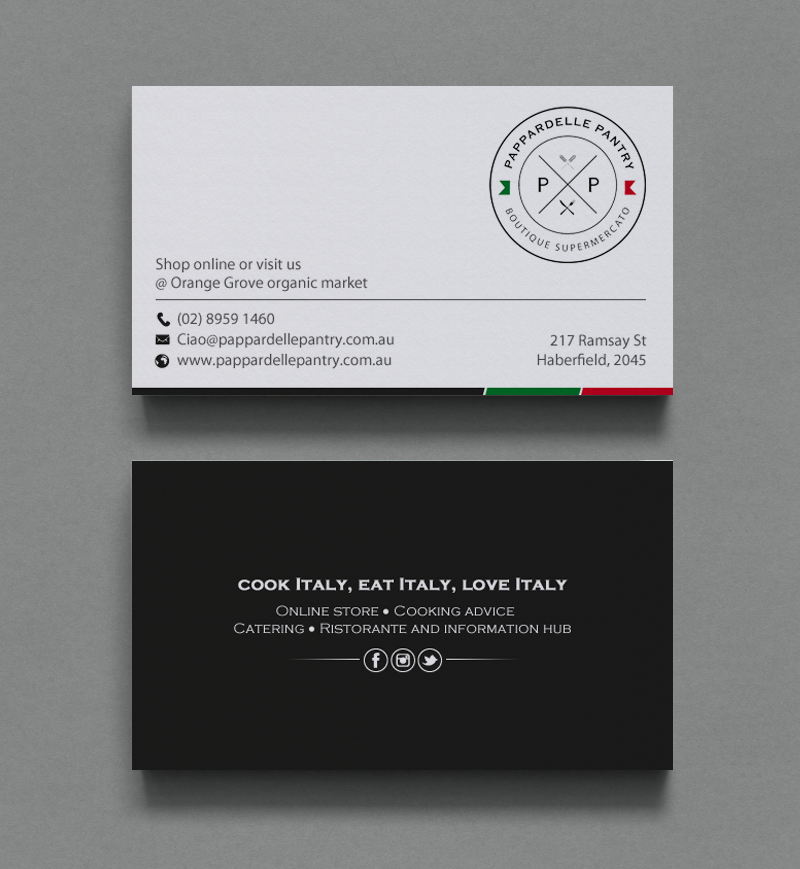 Business Card Design by chandrayaan.creative for Pappardelle Pantry | Design #10995717