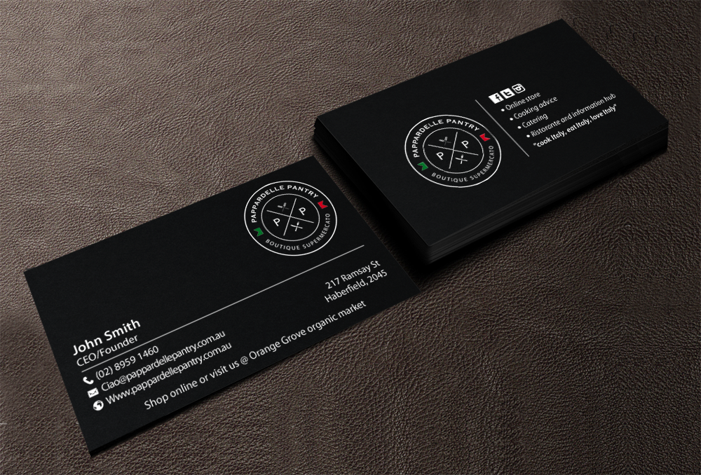 Business Card Design by chandrayaan.creative for Pappardelle Pantry | Design #10995752