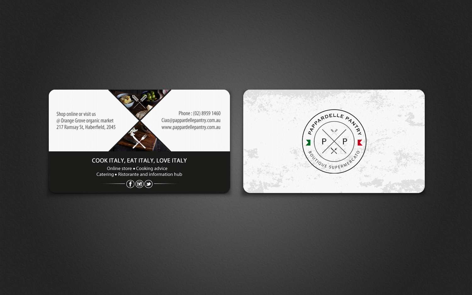 Business Card Design by chandrayaan.creative for Pappardelle Pantry | Design #11059270