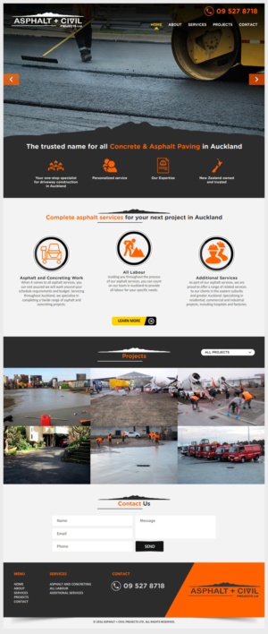 Web Design by -Marc- for Tombleson Construction LTD | Design: #10947879