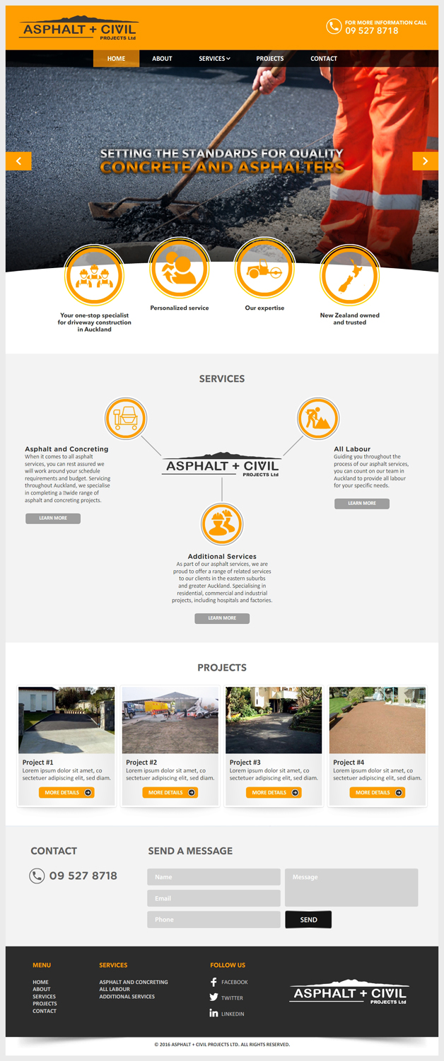 Diseño Web por -Marc- para Tombleson Construction LTD | Diseño #10949575