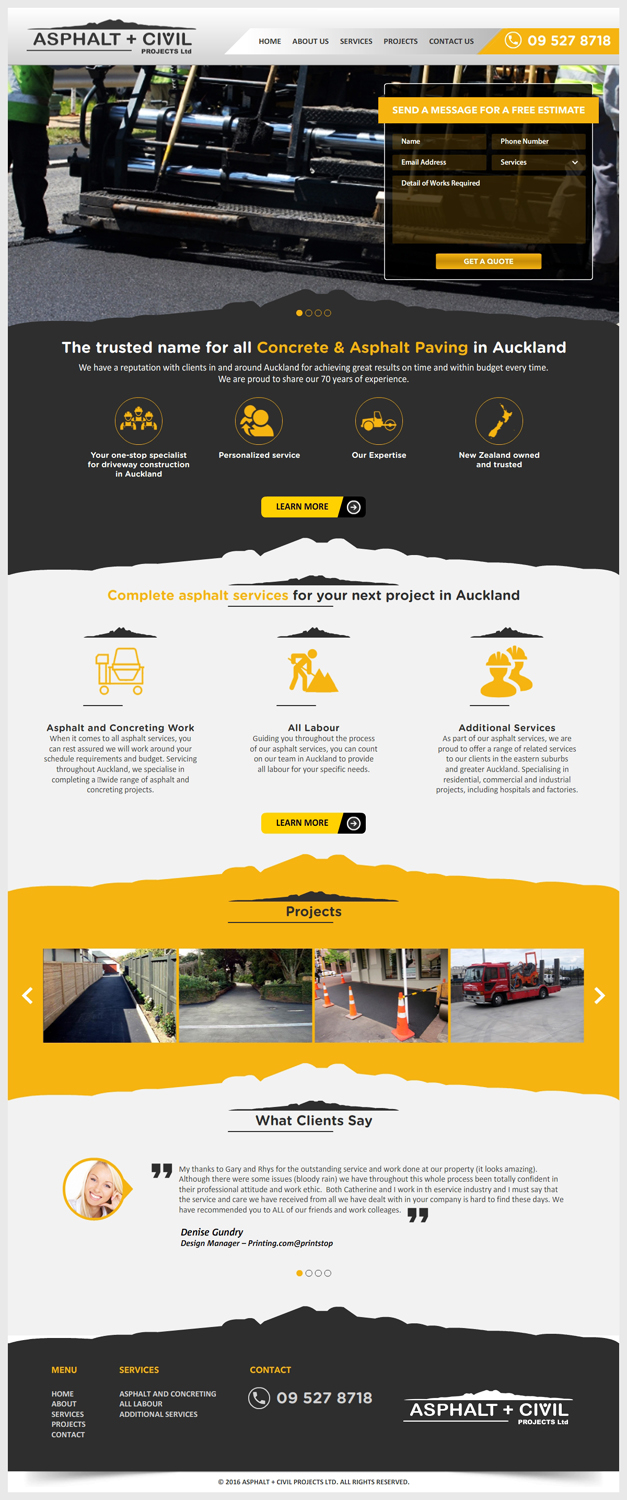 Diseño Web por -Marc- para Tombleson Construction LTD | Diseño #10953959