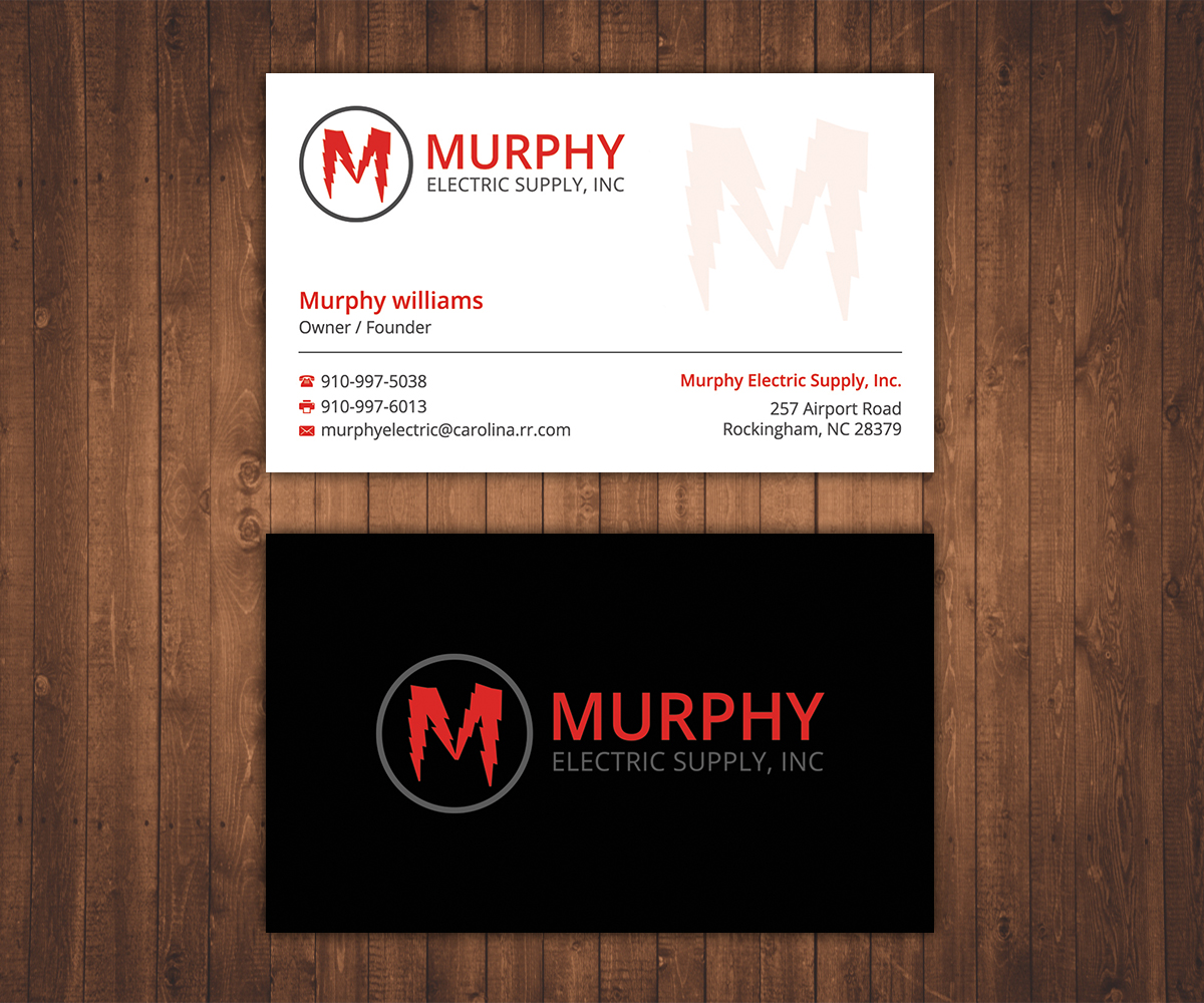 Business Card Design by Stylez Designz for Murphy Electric Supply, Inc. | Design #11046454
